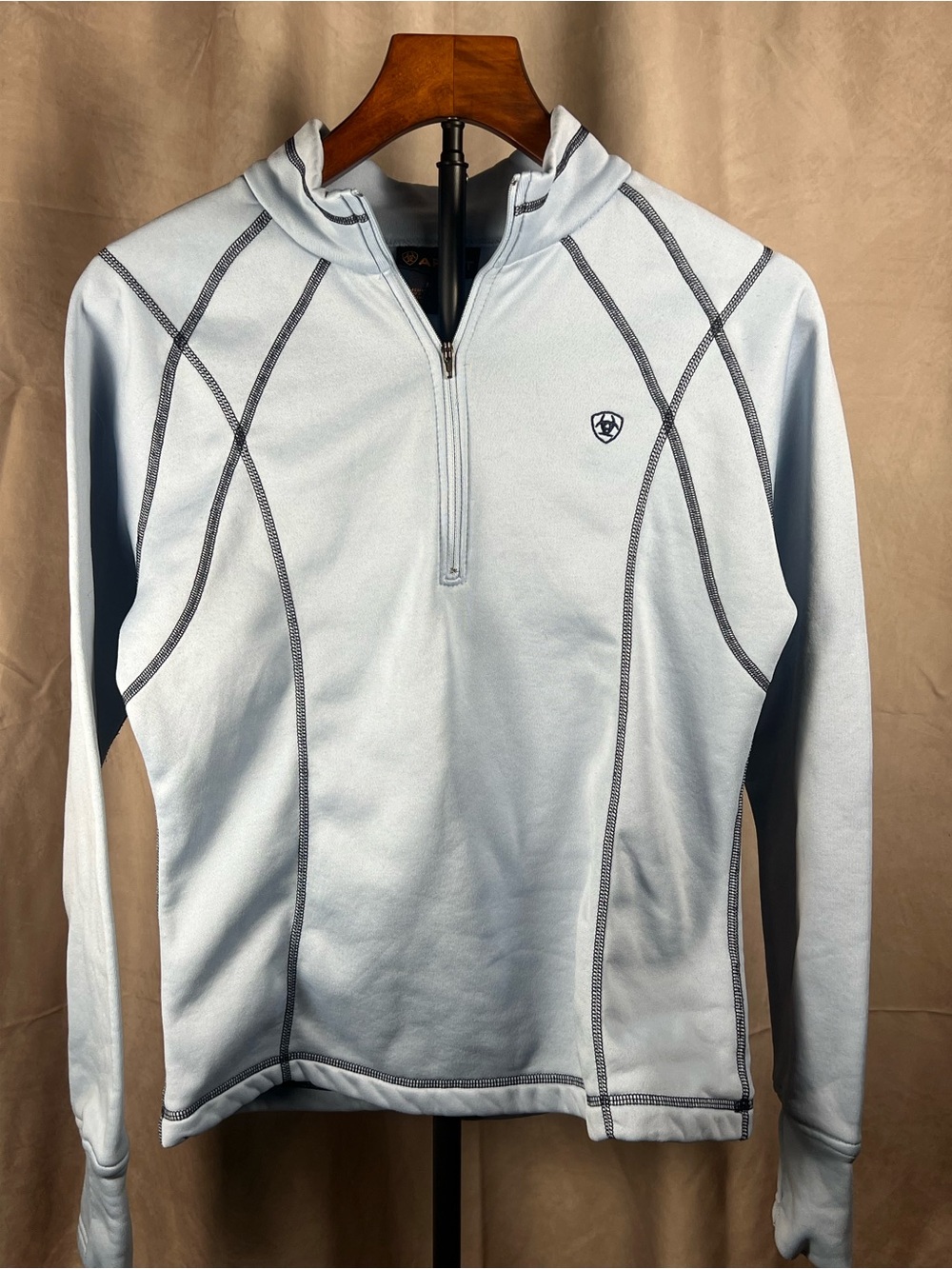 Ariat Light Blue Quarter Zip Pullover Size Medium Equestrian Athletic